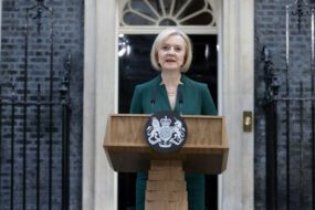 Liz Truss leaving Downing Street